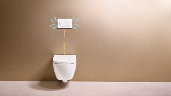 Aspirazione degli odori con Geberit DuoFresh per avere aria pulita in bagno Aspirazione degli odori con Geberit DuoFresh per avere aria pulita in bagno