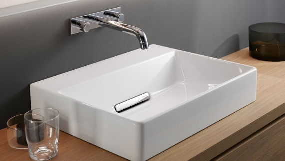 Lavabo da appoggio Geberit ONE con scarico CleanDrain Lavabo da appoggio Geberit ONE con scarico CleanDrain